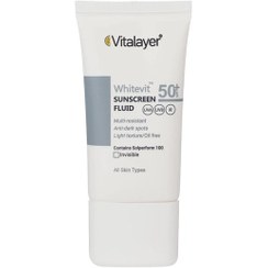 تصویر فلوئید ضد آفتاب ضدلک ویتالیر  وایت ویت بی رنگ 50 میل Vitalayer Whitevit Anti-Brown Spot Whitening Fluid 50 ml