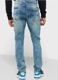 تصویر شلوار جین فیت اسلیم با طراحی فرسوده برند seventy five Slim Fit Distress Jean