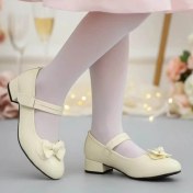 تصویر کالج پاشنه دار دخترانه چرمی مدل 64 شعله 