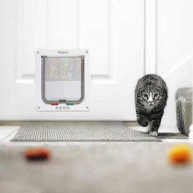 تصویر درب ورود و خروج سگ و گربه چهار حالته بی‌صدا 