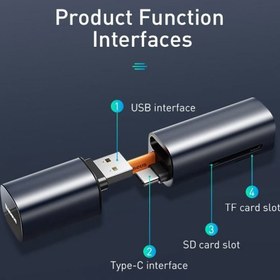 تصویر رم ریدر OTG بیسوس CADKQ-A0G Baseus CADKQ-A0G All In One OTG Card Reader