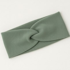 تصویر هدبند کبریتی گره ای دخترانه پنبه ای - سبز سدری - سبز سدری 