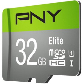 تصویر رم میکرو 32 گیگ پی ان وای PNY Elite U1 C10 100MB/s + خشاب PNY Elite U1 C10 100MB/s 32GB MicroSDHC Memory With Adapter