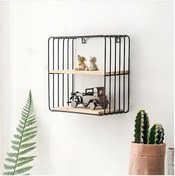 تصویر شلف دیواری مفتولی مربعی FD07 سیترا hexagonal wall shelf