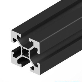 تصویر پروفیل آلومینیومی شیاردار 35*35 آنودایز مشکی 