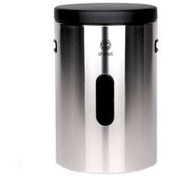 تصویر ظرف برنج بدون پیمانه استوانه ای استیل با درب مشکی اورانوسB0011 