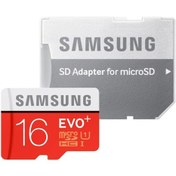 تصویر کارت حافظه microSDHC سامسونگ مدل Evo Plus کلاس 10 استاندارد UHS-I U1 سرعت 95MBps ظرفیت 16 گیگابایت به همراه آداپتور SD ا Samsung Evo Plus UHS-I U1 Class 10 95MBps microSDHC With Adapter - 16GB کد 3865 