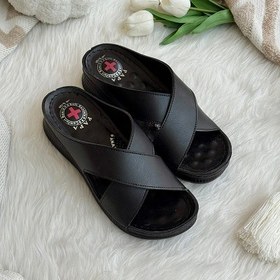 تصویر صندل طبی دست دوز زنانه کد 1020 - مشکی / سایز 38 sandal code 1020