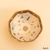 تصویر کاسه برنجی میناکاری مدل گل درهم 