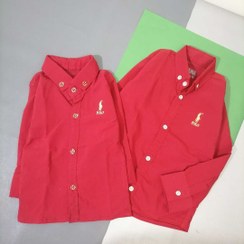 تصویر پیراهن پسرانه قرمز تک رنگ 