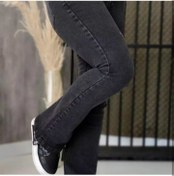 تصویر شلوار نیل کمر کش دمپا - ذغالی / 38 ا Indigo pants with elastic waistband Indigo pants with elastic waistband