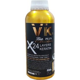 تصویر کراتین مو وی کی VK مدل 24X LAYERS KERATIN (طلایی) حجم 1400 میلی لیتر 