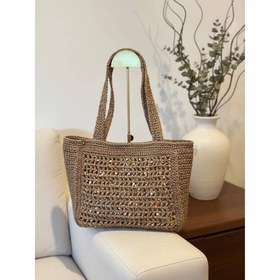 تصویر کیف و کلاه دست باف توری ،پولکی 