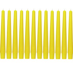 تصویر شمع قلمی 12 تایی زرد 