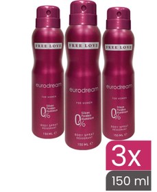 تصویر دئودورانت اورجینال برند Free love مدل Eurodream Kadın Deodorant 150 ml کد 230890754 