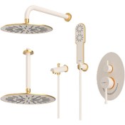 تصویر شیر حمام توکار شودر مدل روگن BRASS | تیپ 4 رنگ شیری طلا 