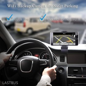 تصویر LASTBUS License Plate Wireless Backup Camera WiFi Rear View Camera 170 View Angle Universal IP69 Waterproof Car License Plate Frame Camera for Car Truck SUV Pickup Trailer Van Camper - ارسال 15 الی 20 روز کاری 