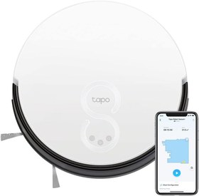 تصویر جارو ربات و مپ TP-Link، ظرفیت 400 میلی‌لیتر کنترل از طریق برنامه، سازگار با Alexa و Google مدل (Tapo RV10) 