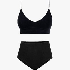 تصویر ست نیم تنه یقه هفت + شورت فاق بلند 