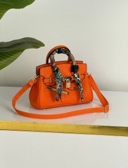 تصویر کیف زنانه مجلسی هرمس کد 744 - نارنجی 