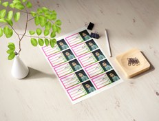 تصویر برچسب نام مدرسه با طرح عکس دلخواه 2 