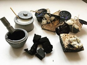 تصویر صابون زغال اکتیو Activated charcoal soap
