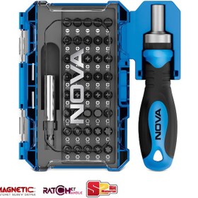 تصویر مجموعه 42 عددی سری بکس و پیچ گوشتی نووا مدل NTS 1335 ا Nova NTS 1335 Ratchet Wrench And Screwdriver Set 42 PCS Nova NTS 1335 Ratchet Wrench And Screwdriver Set 42 PCS