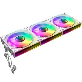 تصویر فن کیس GameMax FN12A-S3I Reverse Blade - White - 3 in 1 