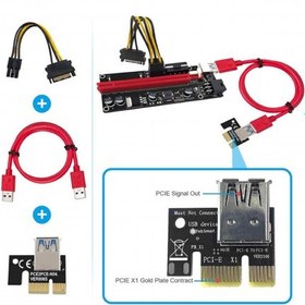 تصویر رایزر کارت گرافیک تبدیل PCI EXPRESS X1 به X16 مدل 009S 