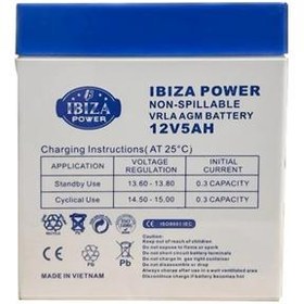 تصویر باتری 12 ولت 5 آمپر ایبیزاپاور IBIZA POWER 