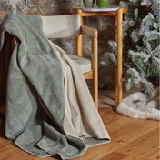 تصویر پتو یک نفره دورو پنبه کاراجاهوم Saye سبز بژ 