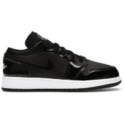 تصویر کتانی نایکی ایر جردن 1 لو آل استار مشکی/سفید سایز ۴۳ با رویه چرم 