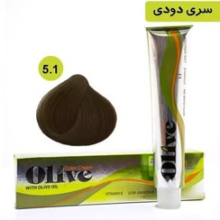 تصویر رنگ مو اُلیو سری دودی ASH - قهوه ای دودی روشن 5/1 
