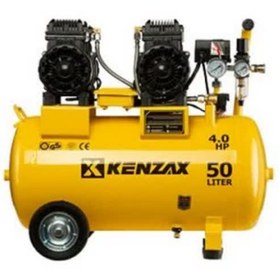 تصویر کمپرسور سایلنت 50 لیتری دو موتور 4 اسب کنزاکس مدل KSC-5452 50-liter silent compressor with two 4-horsepower Kenzax models, KSC-5452