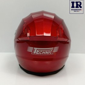 تصویر کلاه کاسکت بدون فک تکنیک Technic مشکی مات قرمز 