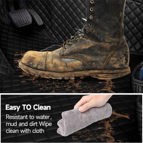 تصویر کفپوش 6 بعدی لکسوس rx 350 - مشکی دوخت سفید / فقط اتاق / با لوگو lexus rx 350 car floor mat