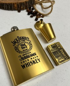 تصویر قمقمه جیبی فندکدار مدل گلد 