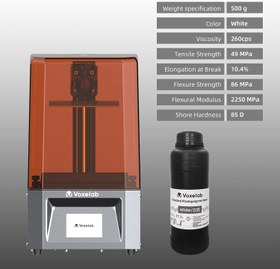 تصویر رزین رنگ سفید 500 گرمی Voxelab 3D Printer Resin - ارسال 20 روز کاری 