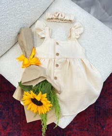 تصویر پیراهن نباتی دخترانه هونو 