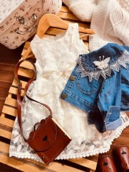 تصویر کت جین و سارافن پروانه 