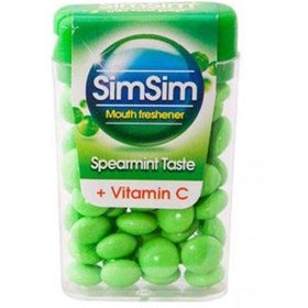 تصویر قرص خوشبو کننده دهان ویتامین ث نعناع سیم سیم SIMSIM SPEARMINT TASTE VITAMIN C 