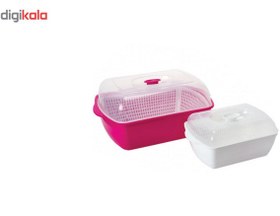 تصویر سبد نان و سبزی لیمون مدل یاس بزرگ - خاکستری 