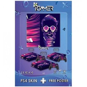 تصویر اسکین پلی استیشن 4 اسلیم - Playstation 4 Slim Skin iGamer HairCut 