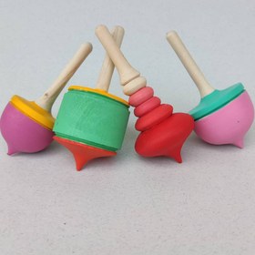 تصویر فرفره چوبی رنگی 112 