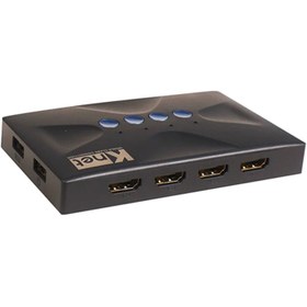 تصویر سوییچ 4 پورت HDMI KVM کی نت مدل K-SWKHM004 K-NET K-SWKHM004 KVM HDMI 4 Port