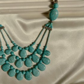 تصویر گردنبند سنگی طرح فیروزه necklace