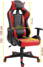 تصویر Mahmayi C599 Gaming Chair High Back Computer Chair PU Leather Desk Chair PC Racing Executive Ergonomic Adjustable Swivel Task Chair with Headrest and Lumbar Support (RED No Footrest) - ارسال 15 الی 20 روز کاری 