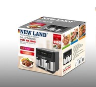 تصویر سرخ کن بدون روغن دوقلو (dual air fryer ) نیولند New Land مدل NL-2746BS 