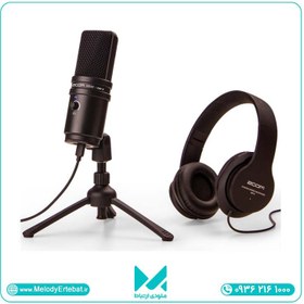 تصویر پکیج میکروفون یو اس بی و هدفون زوم مدل ZUM-2 USB Podcast Mic Pack Zoom ZUM-2 USB Podcast Mic Pack