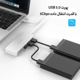 تصویر هاب 5 پورت C15 USB C 